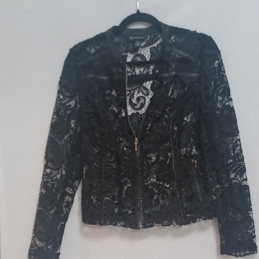 INC International Concepts Black Lace Blazer